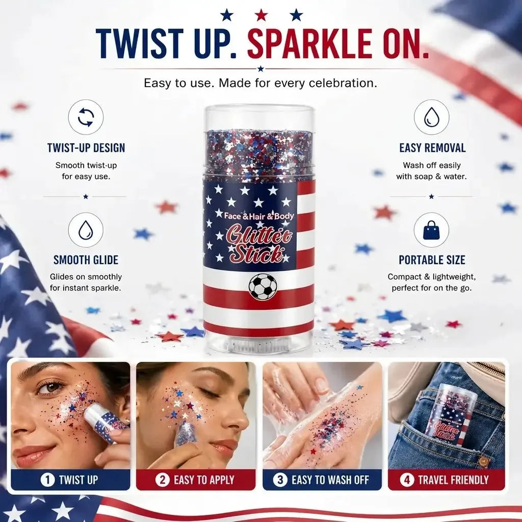 Twist-Up Glitter Stick — Swipe-On Sparkle for Face, Hair &amp; Body