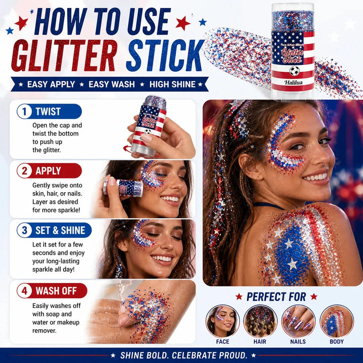 Twist-Up Glitter Stick — Swipe-On Sparkle for Face, Hair &amp; Body