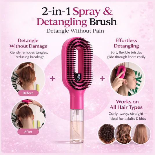 2-in-1 Spray Detangling Brush - DHACTIVE 5