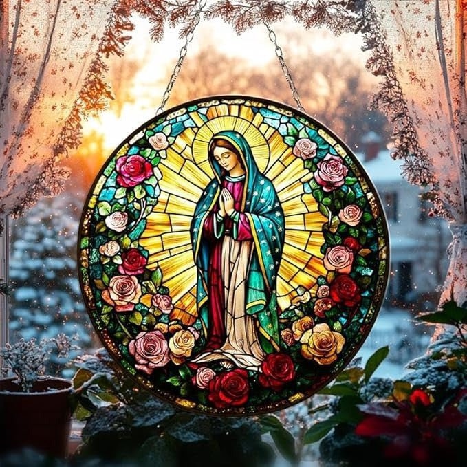 Lady of Guadalupe Stained Glass Suncatcher - DHACTIVE 7