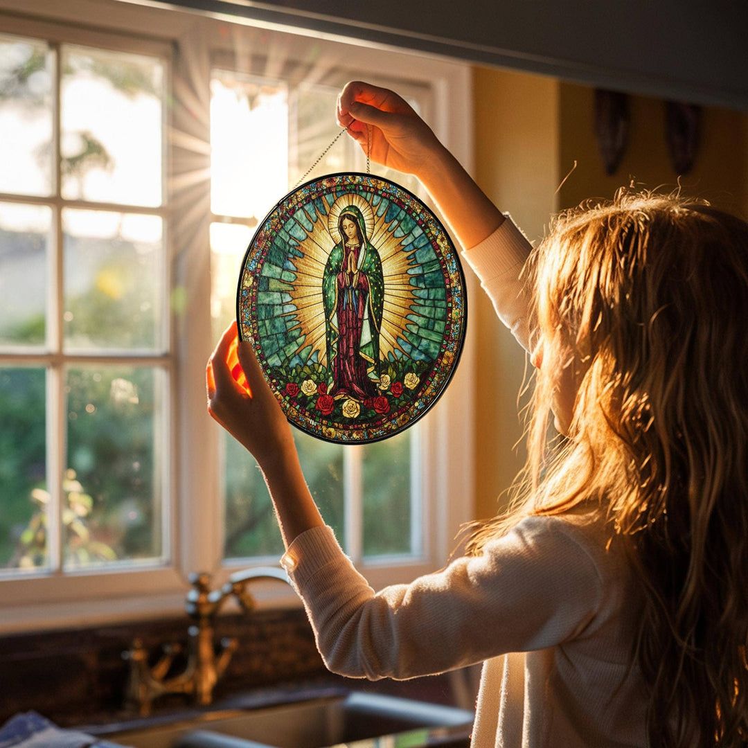 Lady of Guadalupe Stained Glass Suncatcher - DHACTIVE