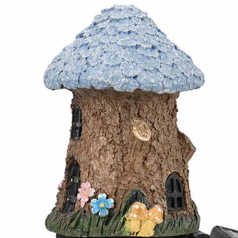 Solar Fairy Cottage Garden Stake Light, Hand-Sculpted Resin, Auto-On Warm LED - DHACTIVE 9