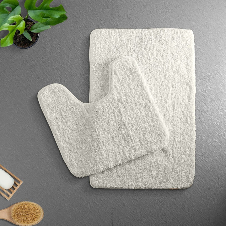 VeluSoft Plush Microfiber Bath Mat | Quick-Absorbing, Non-Slip Bathroom Rug for Comfort and Safety - White
