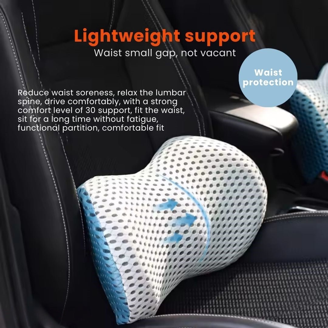 Premium Lumbar Support Cushion – Ergonomic Memory Foam Back Support for Office, Car &amp; Home - Velloraco