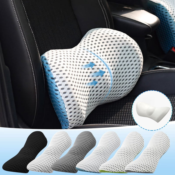 Premium Lumbar Support Cushion – Ergonomic Memory Foam Back Support for Office, Car &amp; Home - DHACTIVE