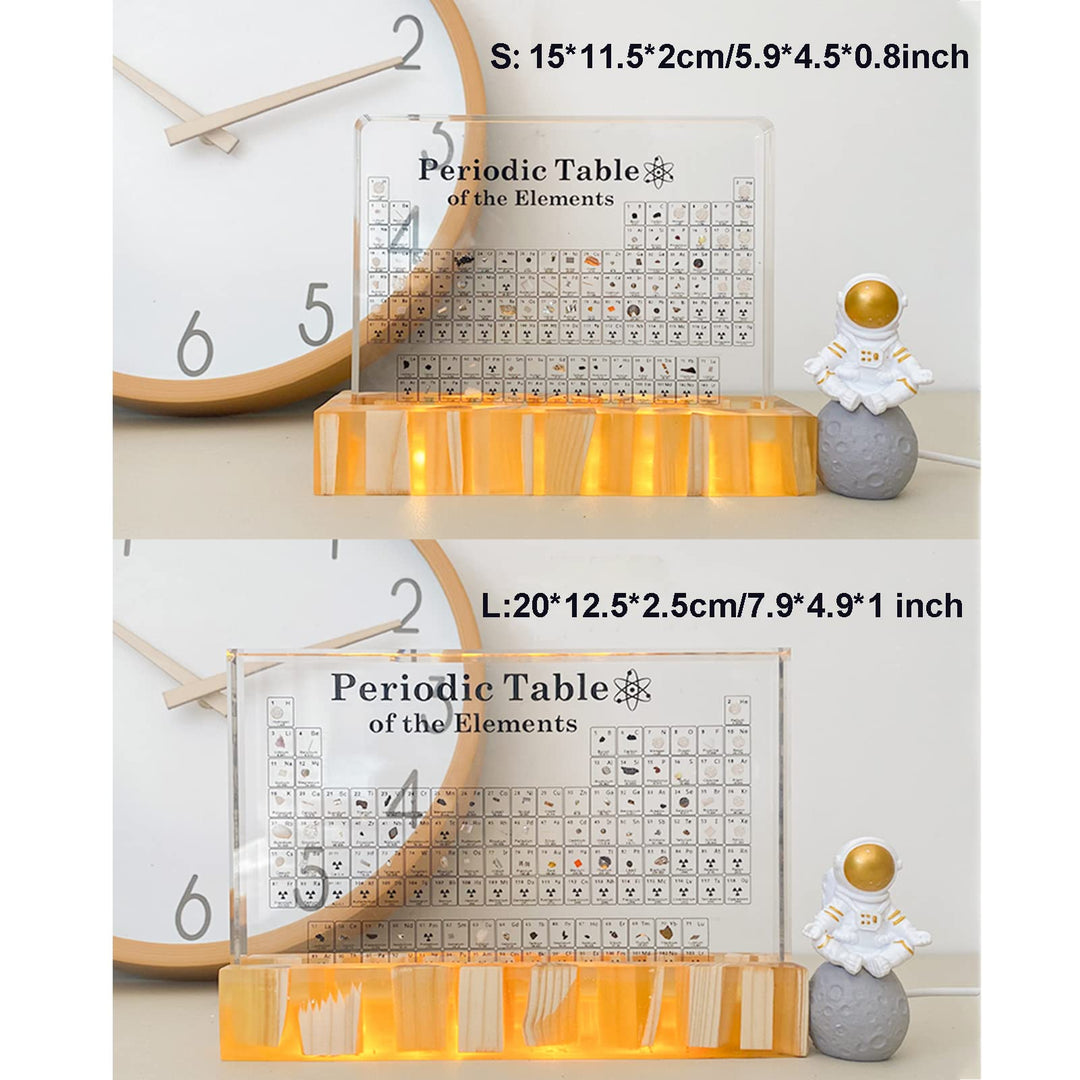 Real Element Periodic Table with LED Base: Premium Desktop Science Museum &amp; Gift - DHACTIVE 8