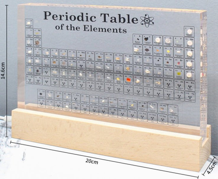 Real Element Periodic Table with LED Base: Premium Desktop Science Museum &amp; Gift - DHACTIVE 12