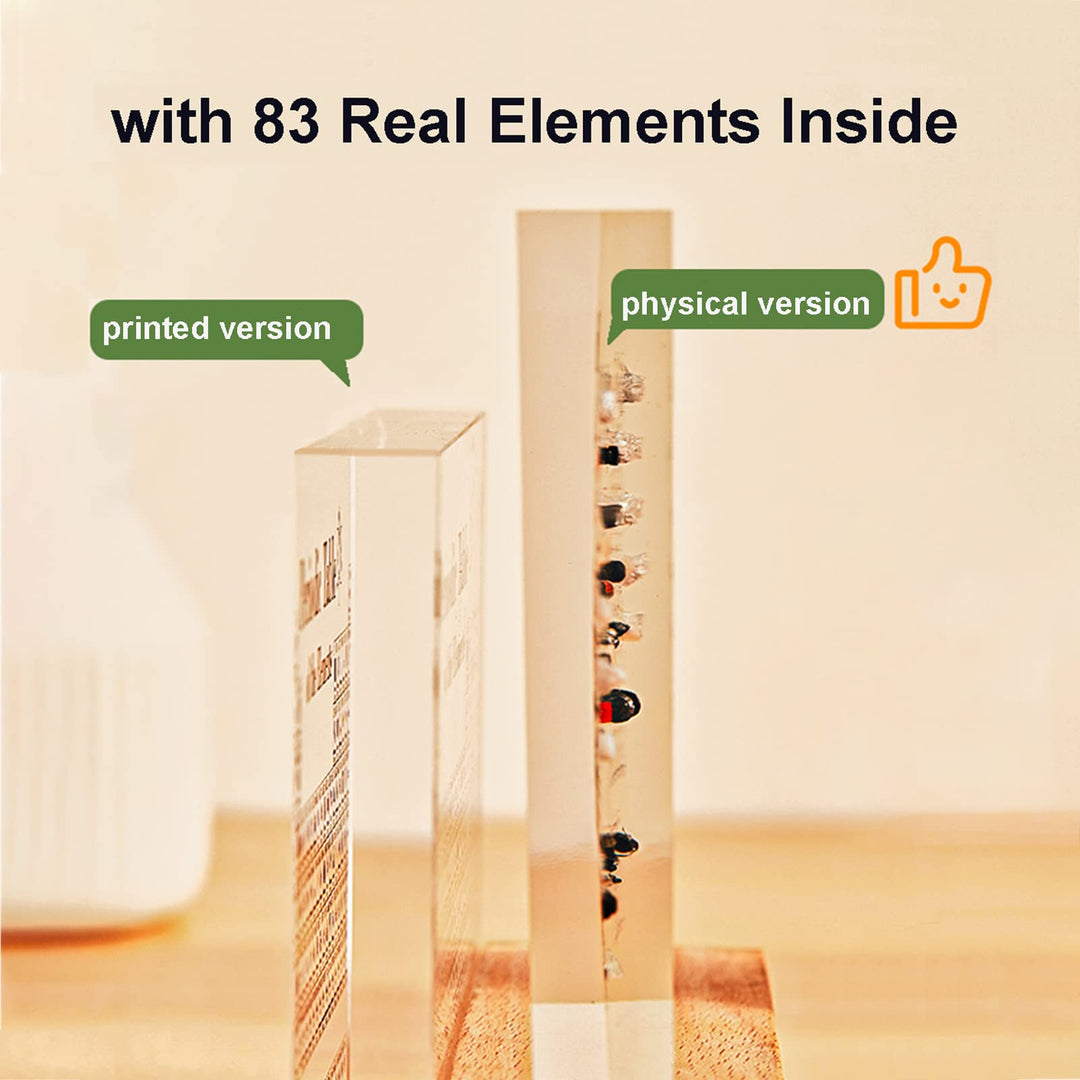 Real Element Periodic Table with LED Base: Premium Desktop Science Museum &amp; Gift - Velloraco