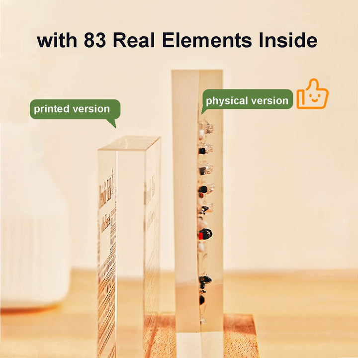 Real Element Periodic Table with LED Base: Premium Desktop Science Museum &amp; Gift - Velloraco