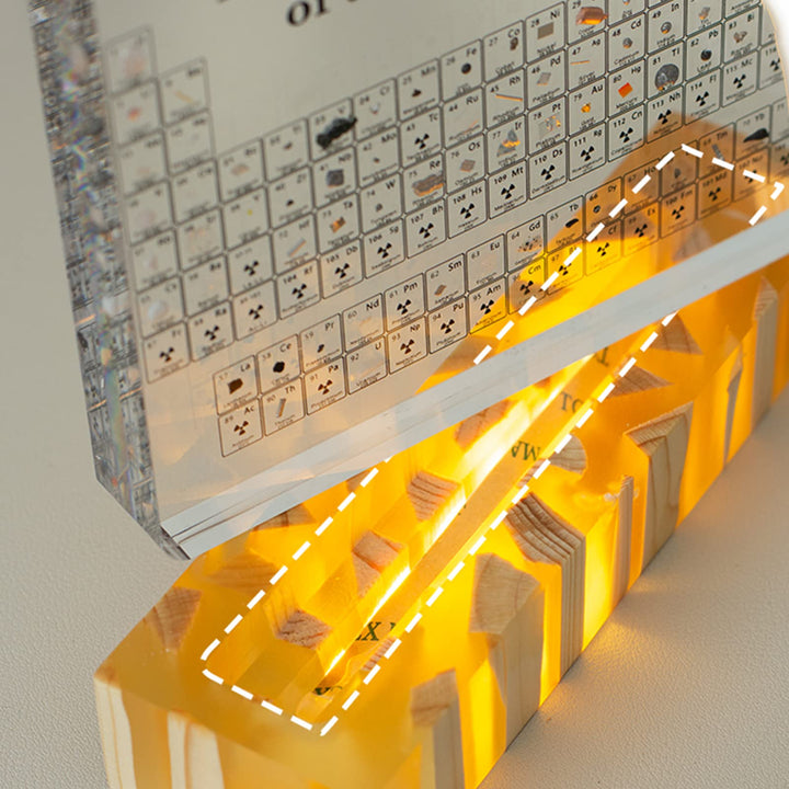 Real Element Periodic Table with LED Base: Premium Desktop Science Museum &amp; Gift - DHACTIVE 4