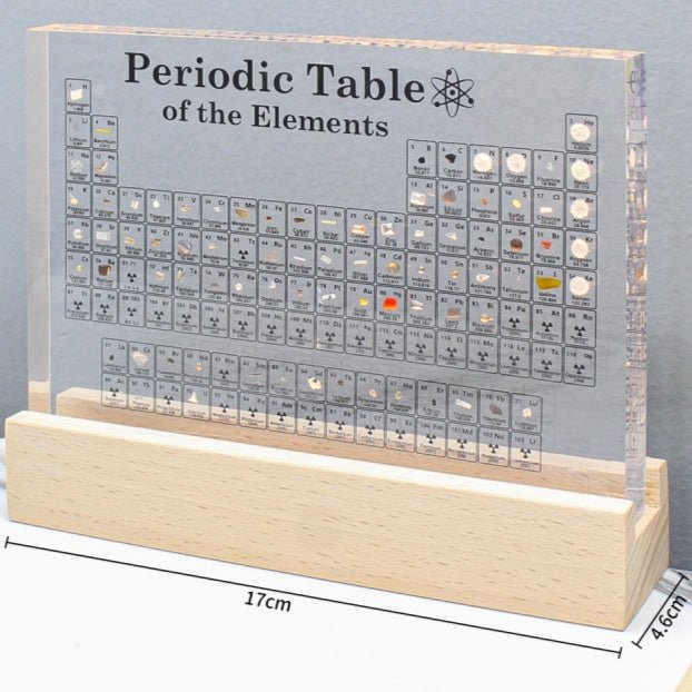 Real Element Periodic Table with LED Base: Premium Desktop Science Museum &amp; Gift - DHACTIVE 11