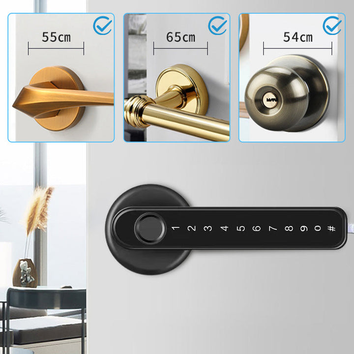 Fingerprint Smart door lock handle with Bluetooth APP control