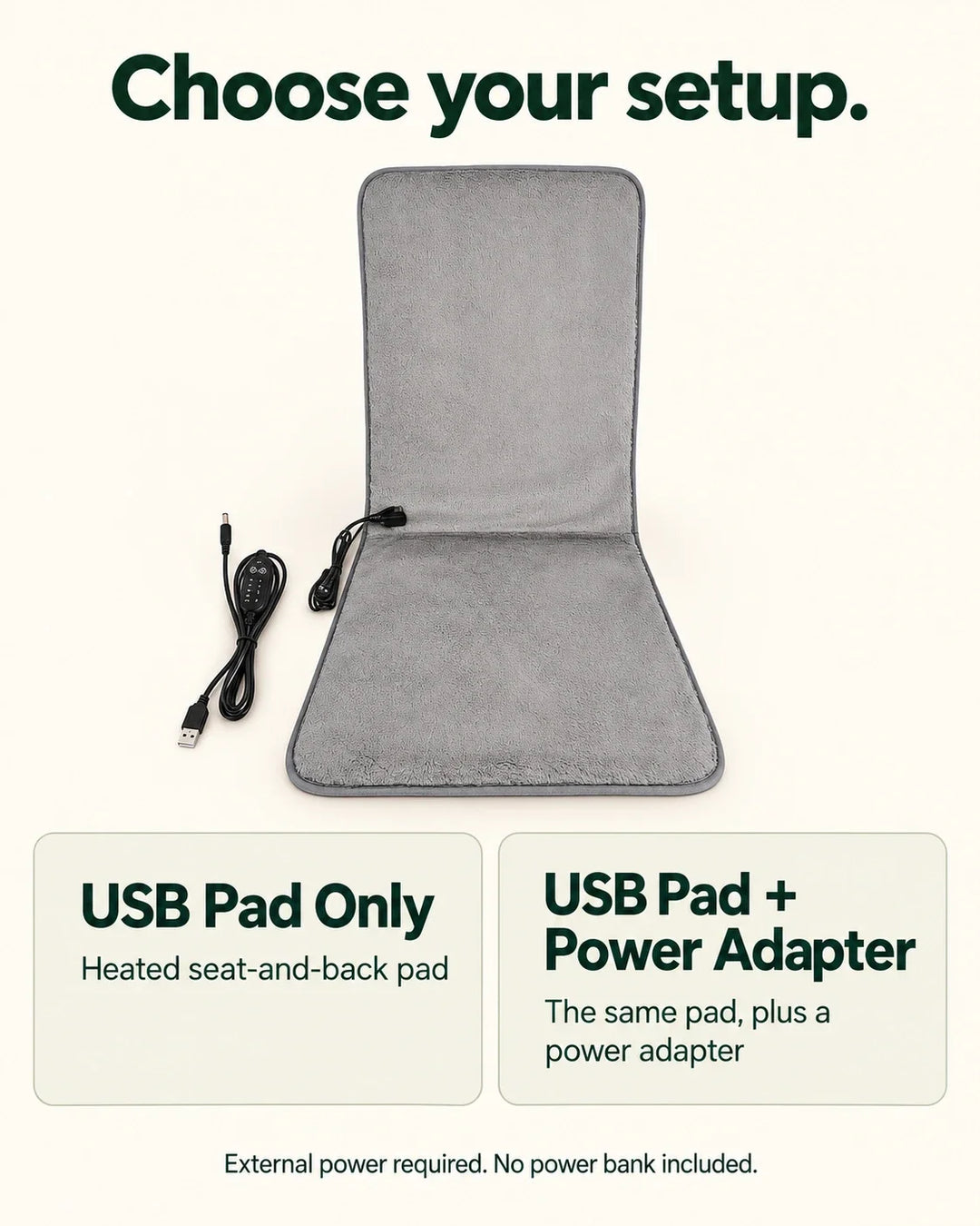 USB Heated Seat &amp; Back Pad — Faux Fur, 45 × 110 cm 04-options