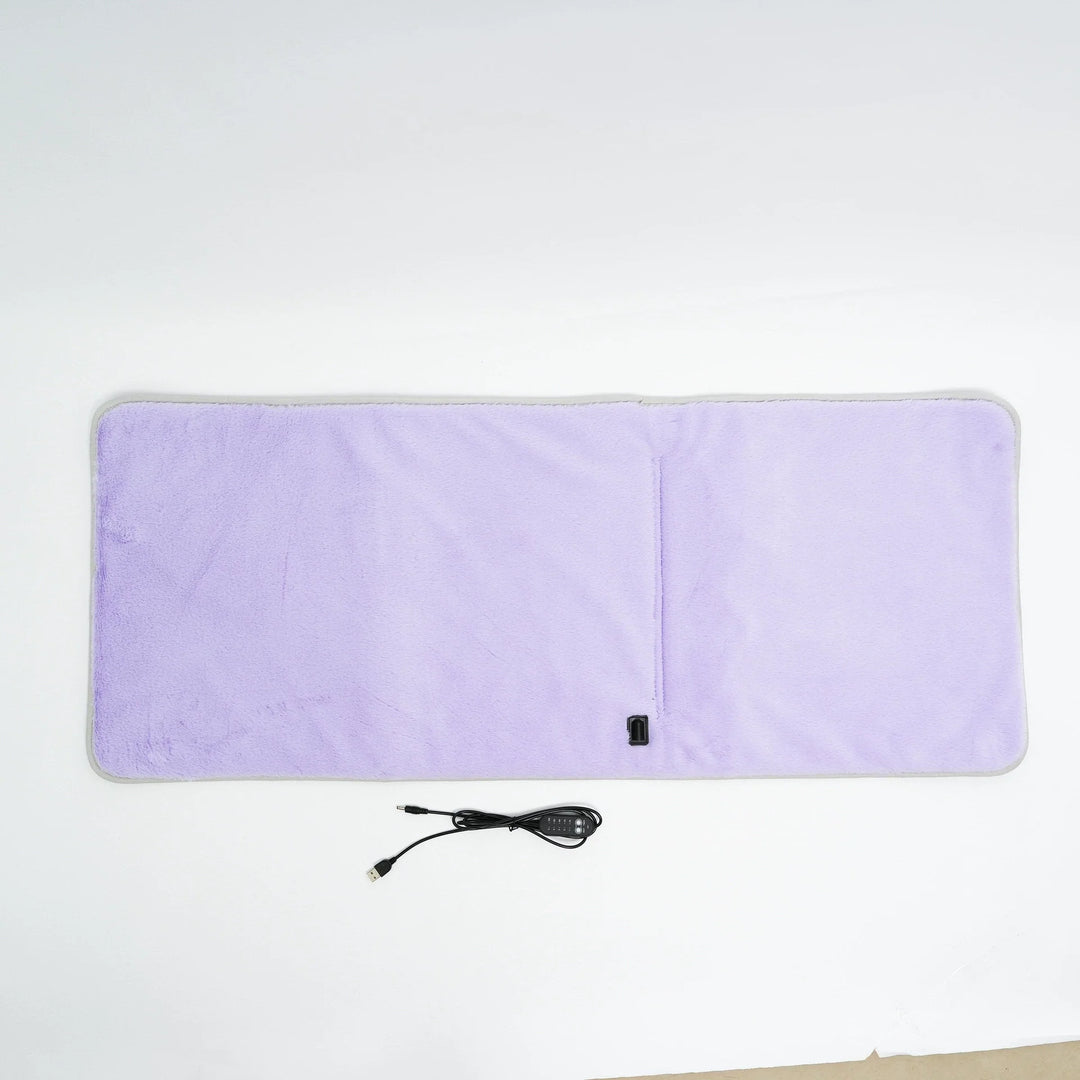 USB Heated Seat &amp; Back Pad — Faux Fur, 45 × 110 cm — variant-purple