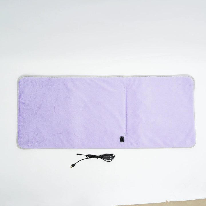 USB Heated Seat &amp; Back Pad — Faux Fur, 45 × 110 cm — variant-purple