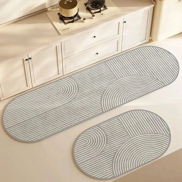 Kitchen Mat Super Absorbent – Non-Slip &amp; Washable – Diatomite Design – Oval &amp; Long Shape – Comfort Rug for Kitchen &amp; Bathroom - DHACTIVE 4