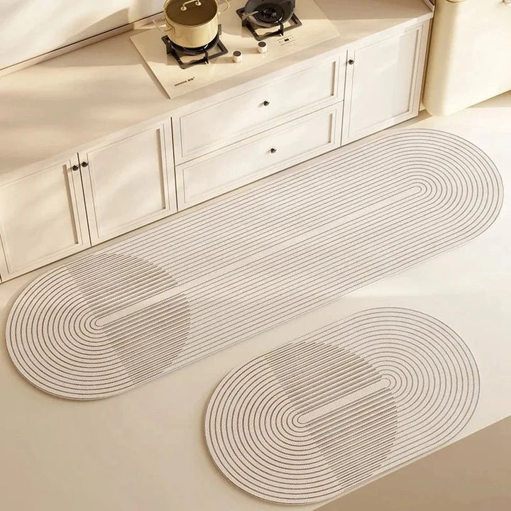Kitchen Mat Super Absorbent – Non-Slip &amp; Washable – Diatomite Design – Oval &amp; Long Shape – Comfort Rug for Kitchen &amp; Bathroom - DHACTIVE 5