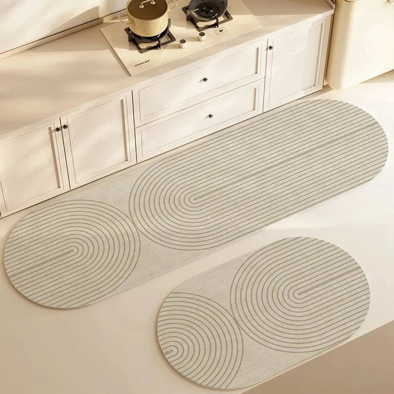 Kitchen Mat Super Absorbent – Non-Slip &amp; Washable – Diatomite Design – Oval &amp; Long Shape – Comfort Rug for Kitchen &amp; Bathroom - DHACTIVE 3