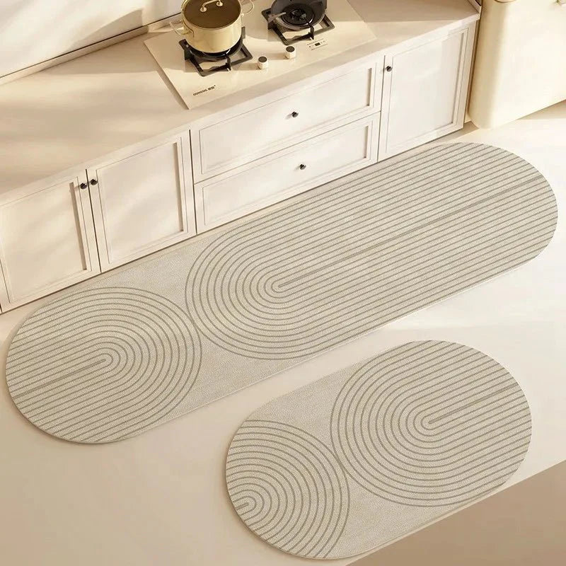 Kitchen Mat Super Absorbent – Non-Slip &amp; Washable – Diatomite Design – Oval &amp; Long Shape – Comfort Rug for Kitchen &amp; Bathroom - DHACTIVE 8