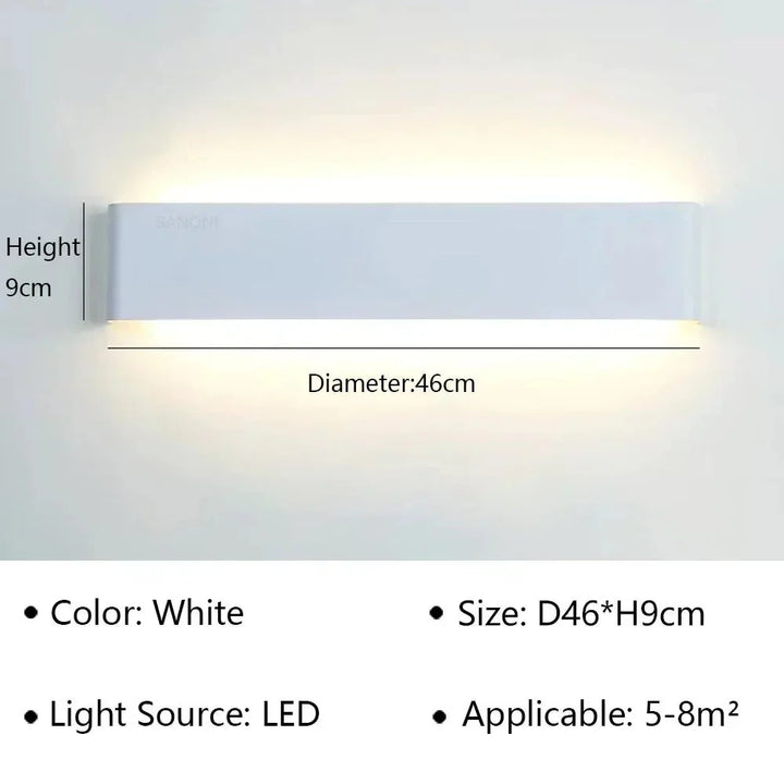Velloraco Modern LED Wall Lamp | Stylish Design | Warm White Light for Bedroom, Hallway &amp; Bathroom - Velloraco