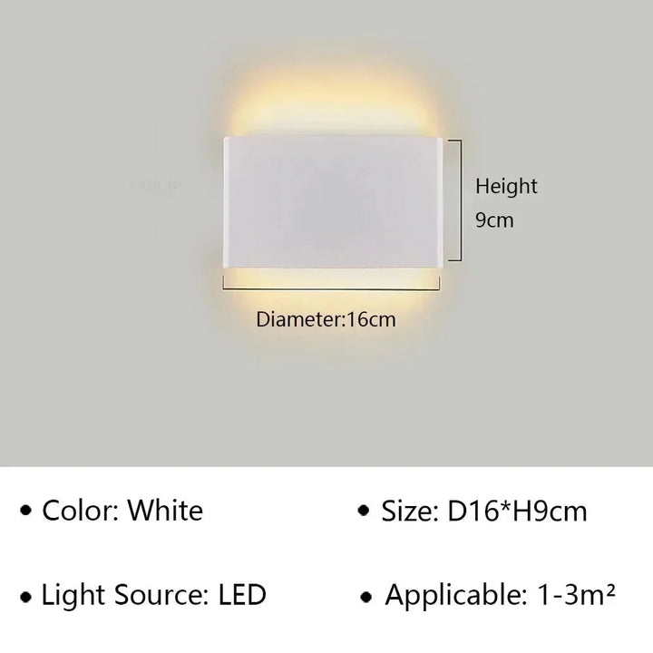 Velloraco Modern LED Wall Lamp | Stylish Design | Warm White Light for Bedroom, Hallway &amp; Bathroom - Velloraco