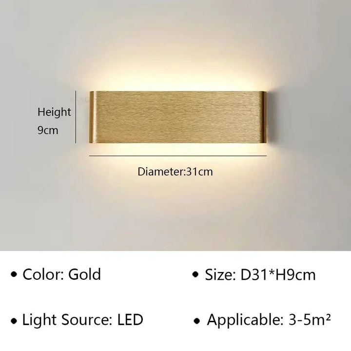 Velloraco Modern LED Wall Lamp | Stylish Design | Warm White Light for Bedroom, Hallway &amp; Bathroom - Velloraco