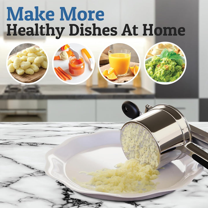 Pro Stainless Steel Potato Masher 15oz – Extra Large Capacity – For Mashed Potatoes, Vegetables &amp; Fruits – Lump-Free &amp; Durable - DHACTIVE 7