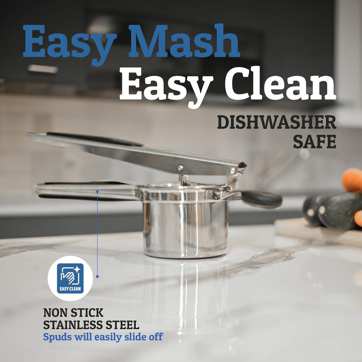 Pro Stainless Steel Potato Masher 15oz – Extra Large Capacity – For Mashed Potatoes, Vegetables &amp; Fruits – Lump-Free &amp; Durable - DHACTIVE 10