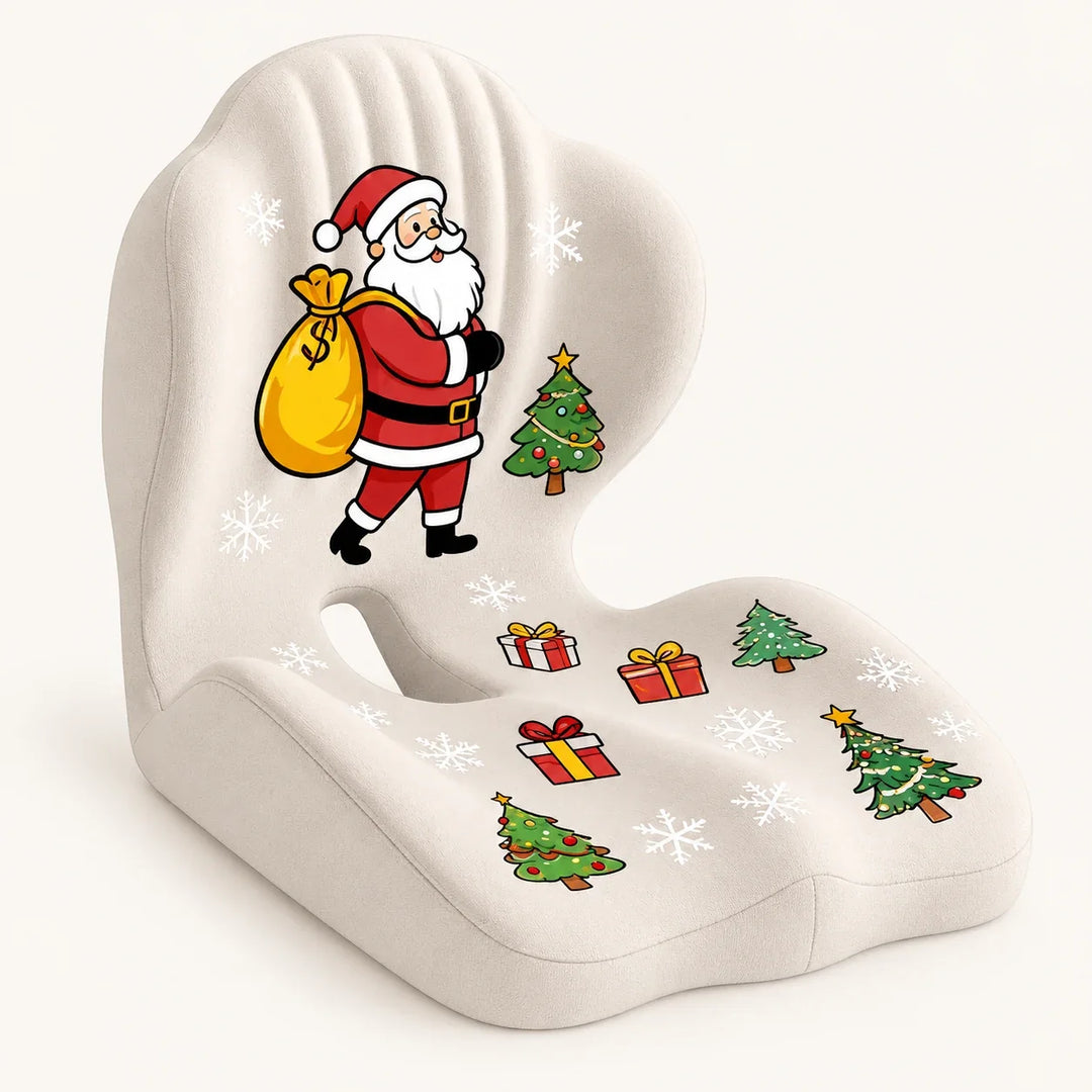 Christmas Beige L-shaped seat and lower-back cushion