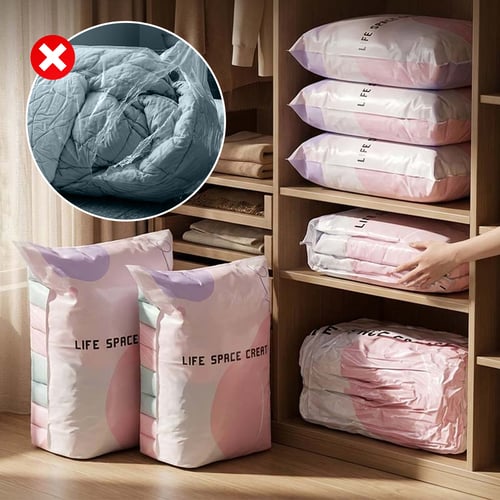 Thickened 3D Vacuum Storage Bags – No Pump, Stands Upright
